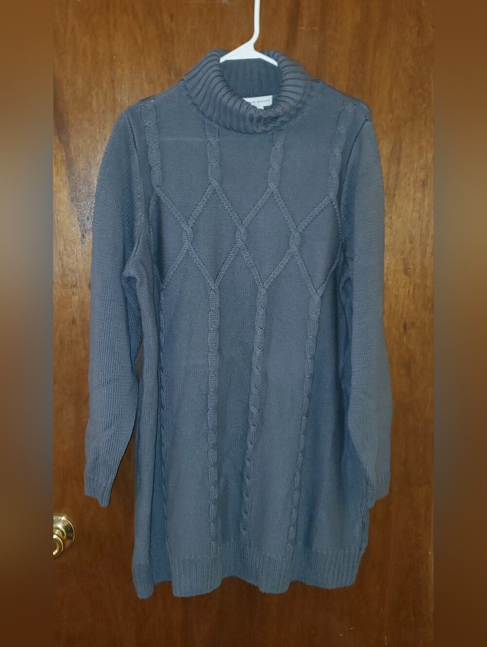 NWOT Susan Graver Gray Cable-Knit Tunic Sweater Sz 1x